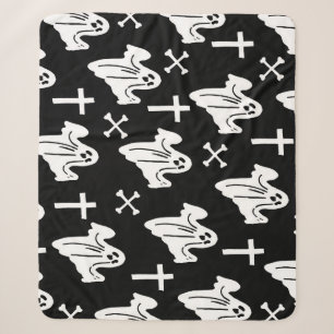 Halloween Hand Drawn Pattern Background Sherpa Blanket