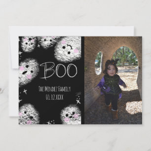 Halloween Hand Lettering Chalk Ghost Photo Card