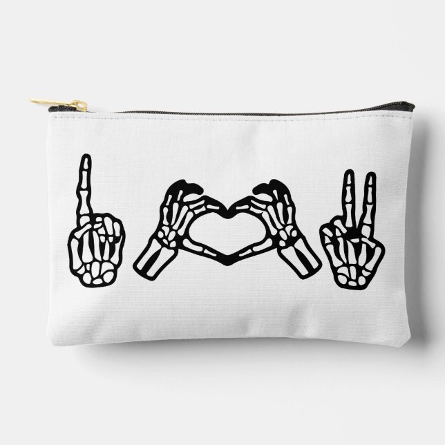 Halloween Hand Sign Language I Heart Peace Accessory Pouch (Front)