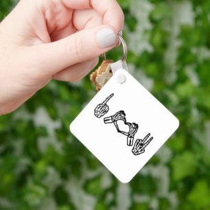 Halloween Hand Sign Language I Heart Peace Keychain