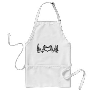 Halloween Hand Sign Language I Heart Peace Standard Apron