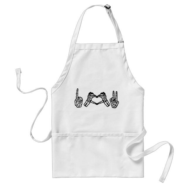Halloween Hand Sign Language I Heart Peace Standard Apron (Front)