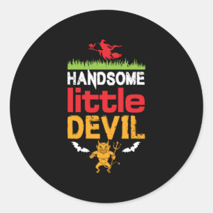 Halloween Handsome Little Birthday Classic Round Sticker