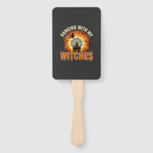 Halloween Hanging With My Witches Haunted House Hand Fan