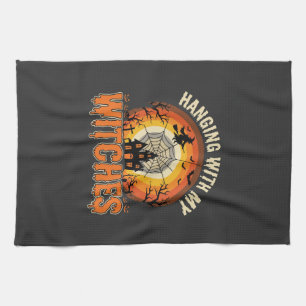 Halloween Hanging With My Witches Haunted House Kitchen Towel