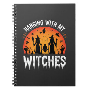 Halloween Hanging With My Witches Vintage Moon Notebook