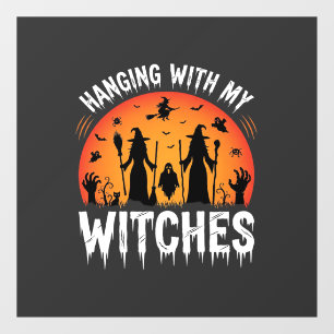 Halloween Hanging With My Witches Vintage Moon Window Cling