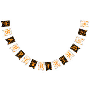 Halloween Happy Birthday Bunting Flags
