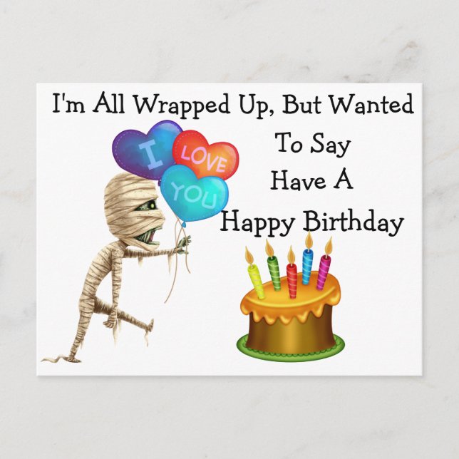 Halloween Happy Birthday Postcard (Front)