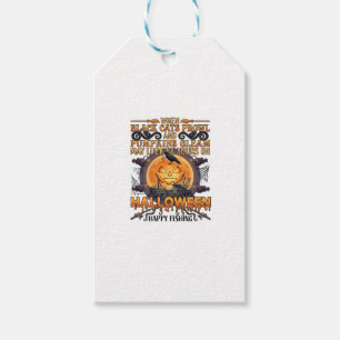 Halloween Happy Fishing Black Cats Pumpkins Crow A Gift Tags