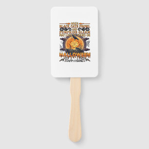 Halloween Happy Fishing Black Cats Pumpkins Crow A Hand Fan