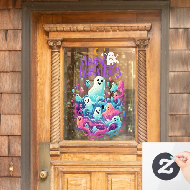 Halloween Happy Ghost  Window Cling (Home Door)