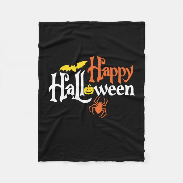 Halloween Happy Halloween Birthday Fleece Blanket (Front)
