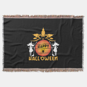 Halloween Happy Halloween Birthday Throw Blanket