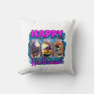 Halloween Happy Halloween Birthday Throw Pillow