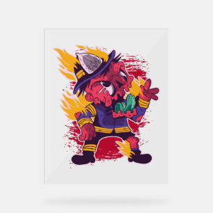 Halloween Happy Halloween Firefighter Costume Acrylic Sign
