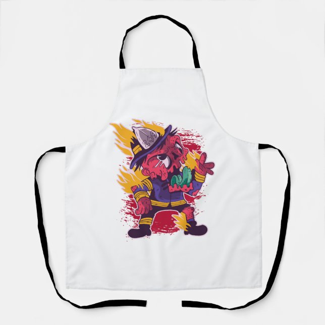 Halloween Happy Halloween Firefighter Costume Apron (Front)