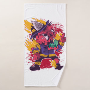 Halloween Happy Halloween Firefighter Costume Bath Towel