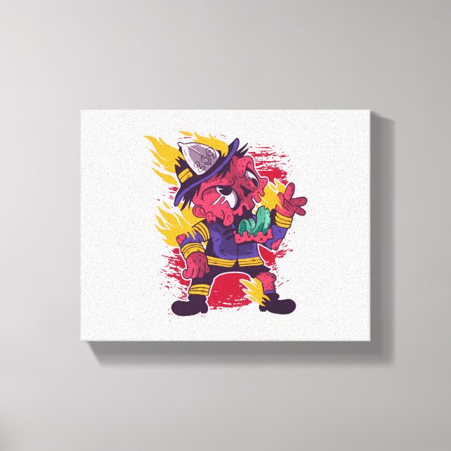 Halloween Happy Halloween Firefighter Costume Canvas Print (Front)