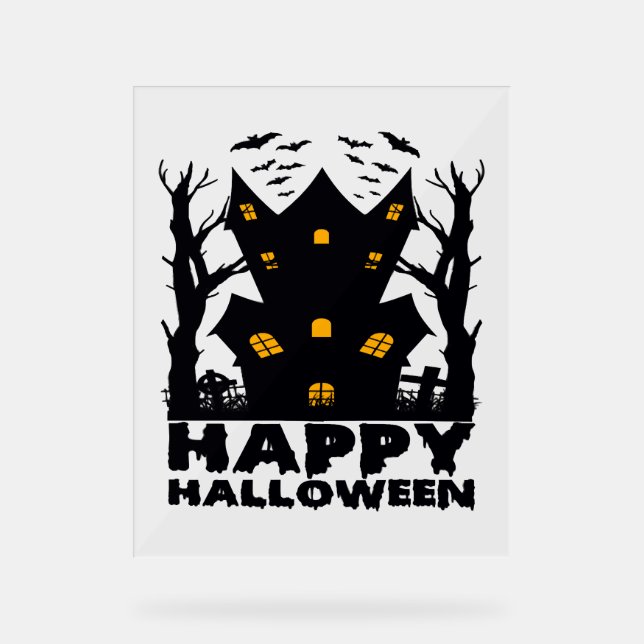 Halloween ( Happy Halloween House) Acrylic Sign (Front)