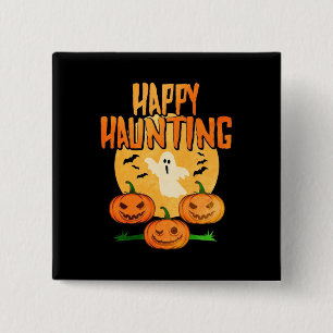 Halloween Happy Haunting 2 Inch Square Button