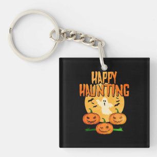 Halloween Happy Haunting Keychain
