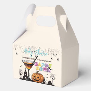 Halloween Happy Hour Pumpkin Cocktail Baby Shower Favor Box