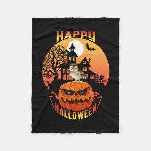 Halloween Happy Pumpkin Halloween Fleece Blanket