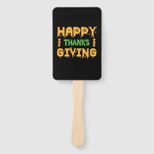 Halloween Happy Thanksgiving Birthday Hand Fan