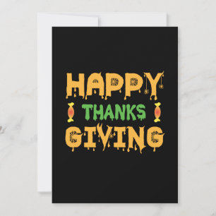 Halloween Happy Thanksgiving Birthday Invitation