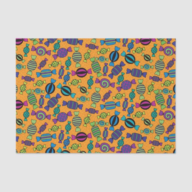 Halloween Hard Candy Treats Tissue Paper (Front)