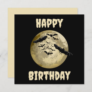 Halloween Harvest Full Moon And Night Flight Bats Card