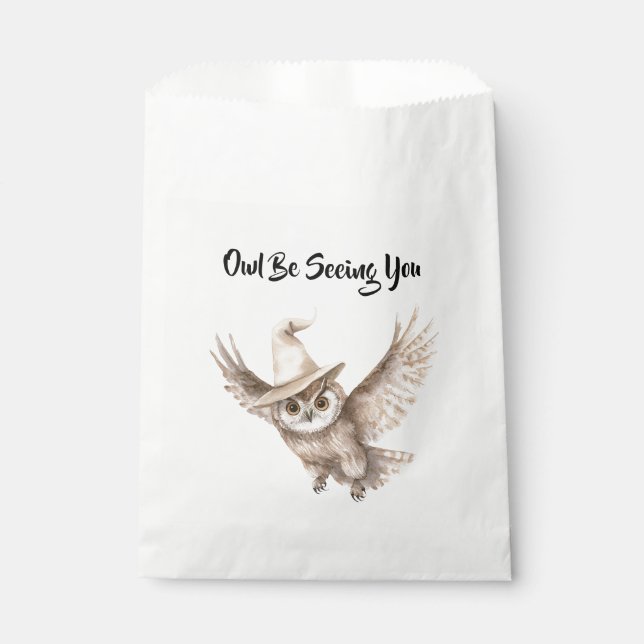 Halloween Hat Owl Be Seeing You Favour Bag (Front)