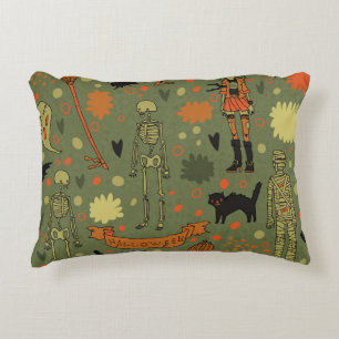 Halloween Haunt: Spooky Vintage Mix Accent Pillow