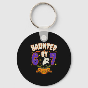 Halloween Haunted 67 Number 67 Six Seven Meme Funn Keychain