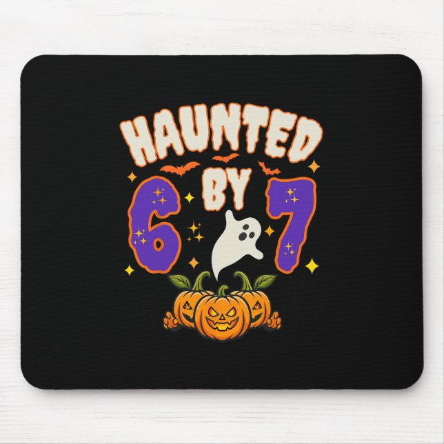 Halloween Haunted 67 Number 67 Six Seven Meme Funn Mouse Pad (Front)
