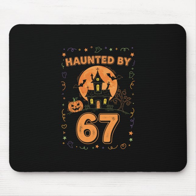 Halloween Haunted 67 Six Seven Meme 1 (12)  Mouse Pad (Front)