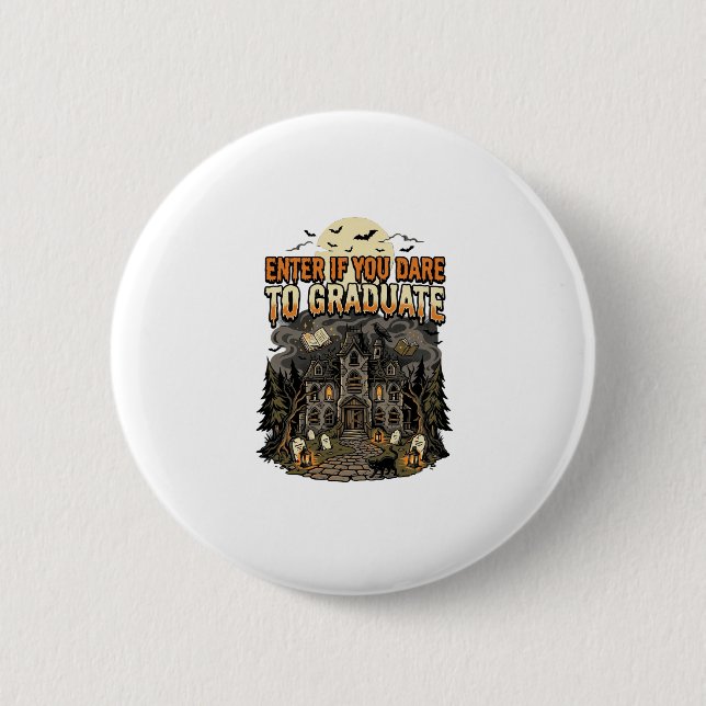 Halloween Haunted Academy Night 2 Inch Round Button (Front)