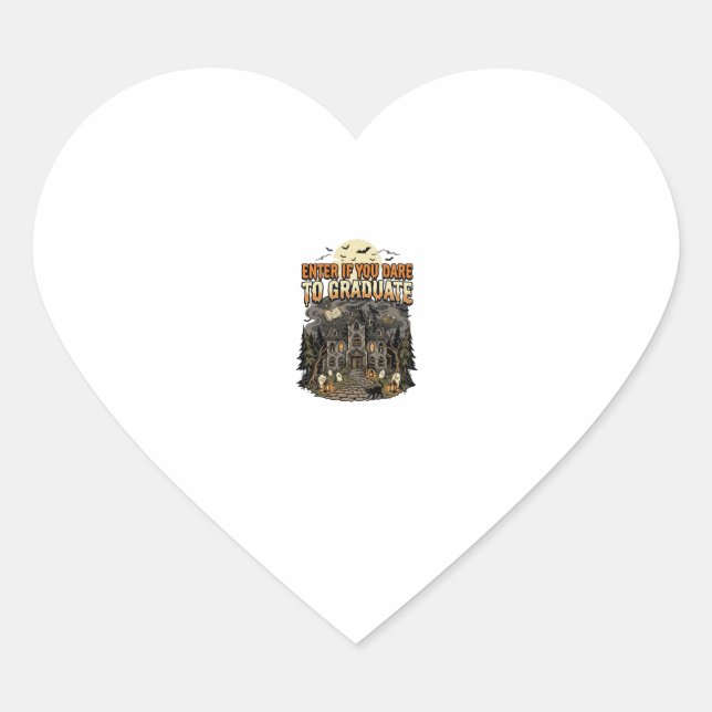 Halloween Haunted Academy Night Heart Sticker (Front)
