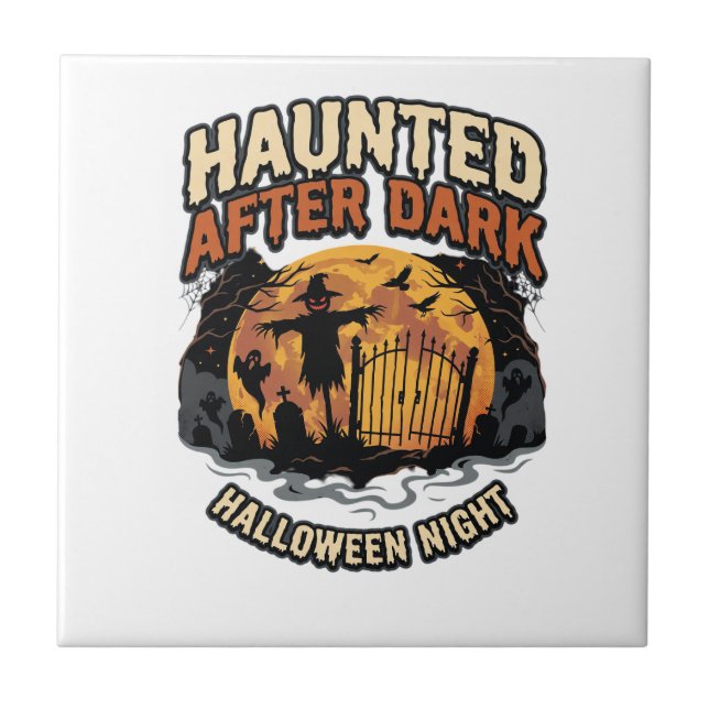 Halloween Haunted After Dark Tile (Front)