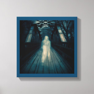 Halloween - Haunted Bridge 1 Canvas Print