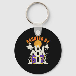 Halloween Haunted By 6 7 Six Seven Gen Alpha Z 67  Keychain