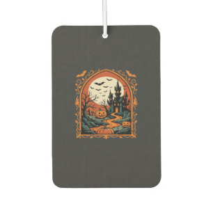 Halloween Haunted Castle Pumpkin Moon Vector Art Air Freshener
