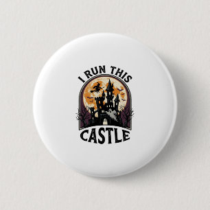 Halloween Haunted Castle Witch Moon Vintage Shirt_ 2 Inch Round Button
