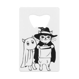 Halloween Haunted Cat Witch Costume Credit Card Bottle Opener