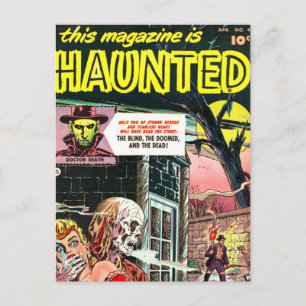 Halloween Haunted Comic Book Postcard