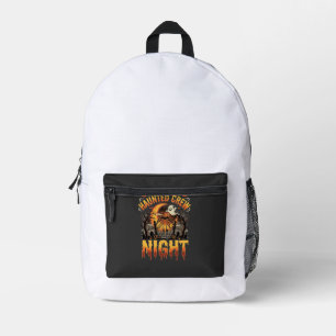 Halloween Haunted Crew Night Printed Backpack