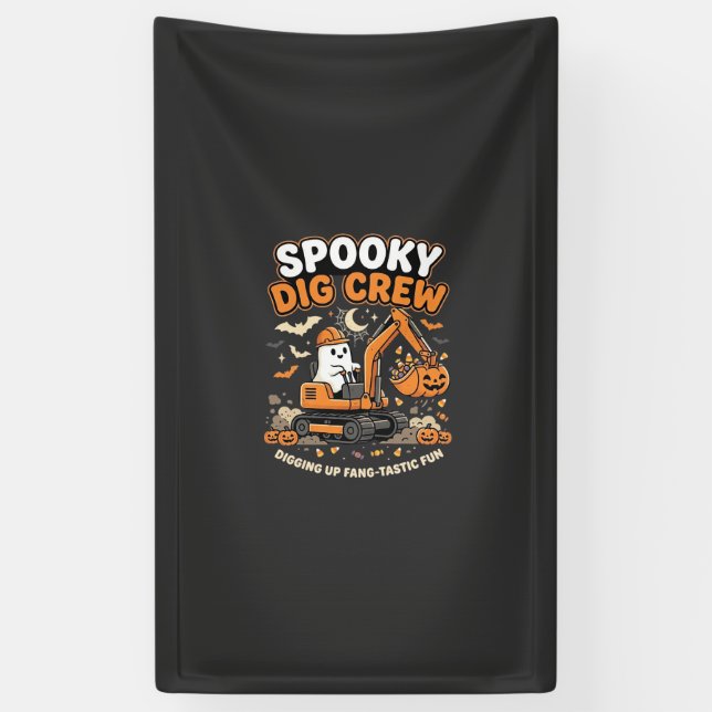 Halloween Haunted Dig Crew Banner (Vertical)