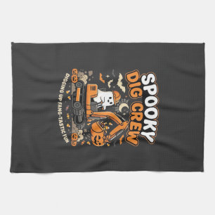 Halloween Haunted Dig Crew Kitchen Towel