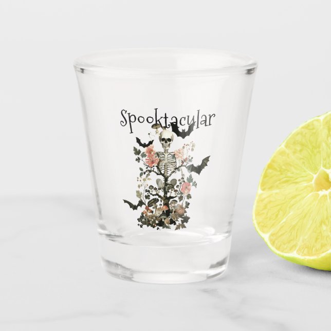 Halloween Haunted Forest Costume and Cocktails Shot Glass (Front)